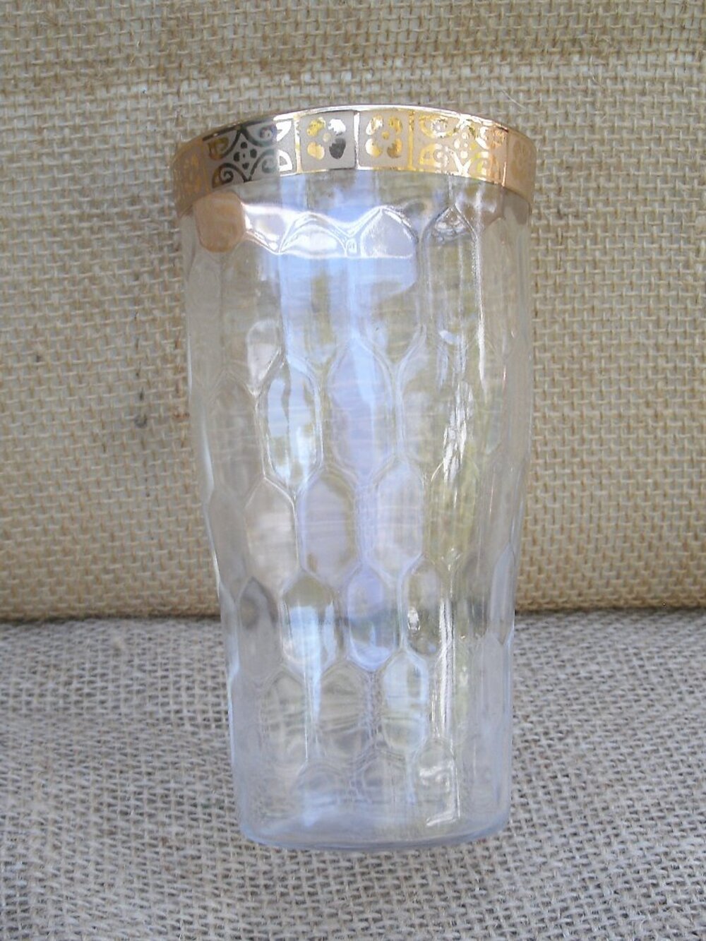 Vintage West Virginia Glass Optic 22K Gold Drink Glass Set of 3 - Picture 7 of 15